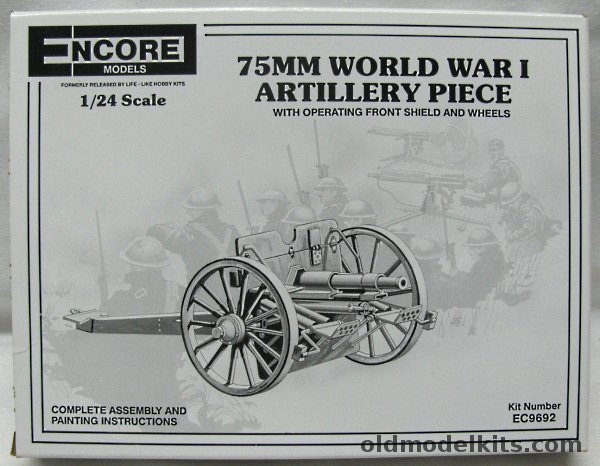 Encore 1/24 75mm World War I Artillery Piece - (ex-Palmer / Life-Like), EC9692 plastic model kit